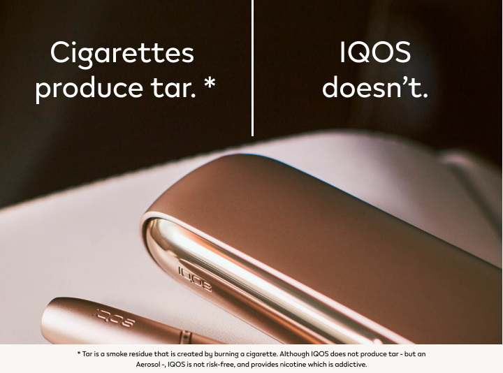 Cigarettes produce tar IQOS doesn't