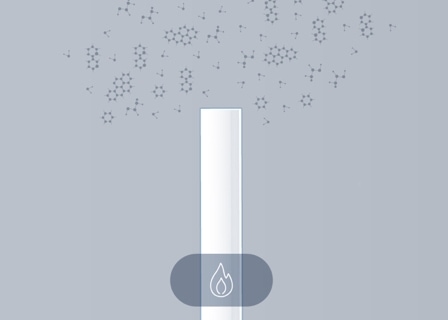 Illustration of particles emitted from a cigarette
