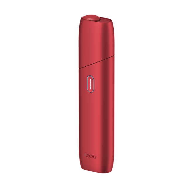 Neues IQOS ORIGINALS ONE Tabakerhitzer in Farbe Scarlet.